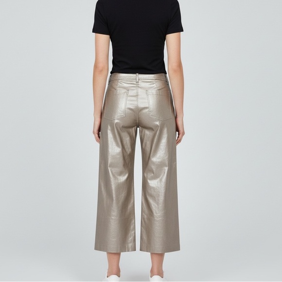 OAT New York High Rise Wide Leg Metallic Pants (BR666) - Picture 3 of 10
